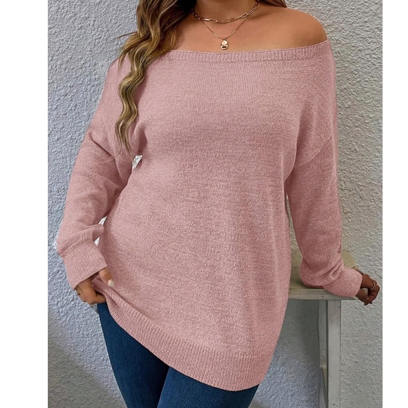 Plus Off Shoulder Sweater Top - Picture 9 of 9